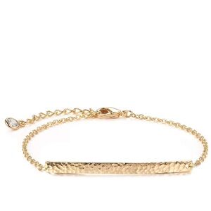 14 K Gold Filled Hammered Bar Bracelet over Brass adjustable bracelet